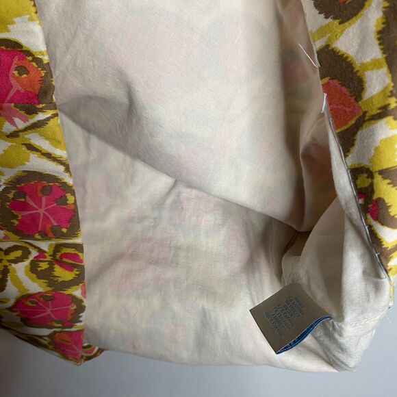 Boden Gold Pink Floral Scoop-Neck Cap-Sleeves Empyre-Waist Fully Lined Size US6R - Picture 4 of 10